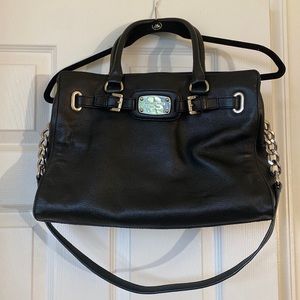 Used Black Leather Michael Kors Handbag